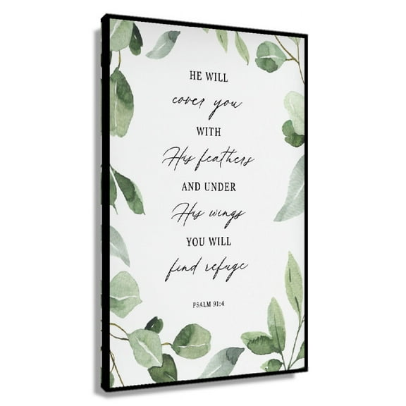 Psalm 91 4 He Will Cover You Bible Verse Wall Art, Printable Wall Art, Large Scripture Christian Gift Poster Nature Picture for Bedroom