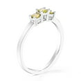 thumbnail image 3 of Vir Jewels 3/8 CTTW 3 Stone Yellow Diamond Engagement Ring for Women in .925 Sterling Silver, 3 of 6