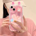 thumbnail image 4 of OPPO A17 A16 A15 A58 A57 A98 A5S A3S A53 A32 A33 A54 A55 A93 A94 A95 A97 A76 Reno 4F 5F Funda De Teléfono De Conejo Rosa De Dibujos Animados Protección Suave Cubierta Trasera, 4 of 4