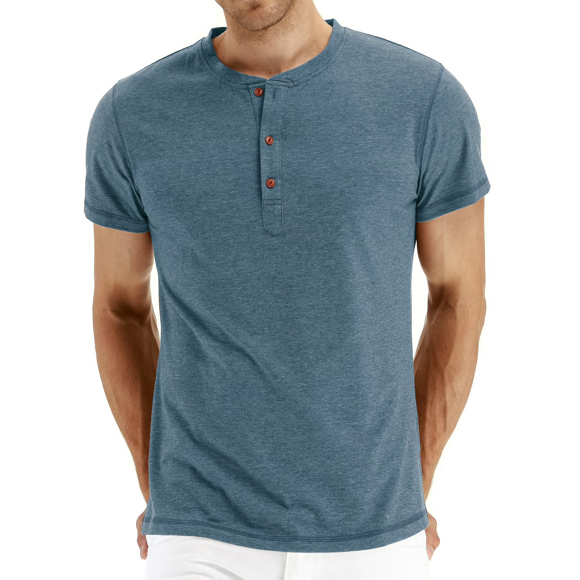 JWD Classic henley style Three button henley closure, Mens Henley Short Sleeve T-Shirt Cotton Casual Shirt Mens ShirtsSummer Daily T-Shirts