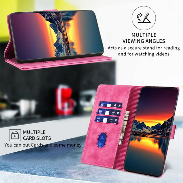 Custodia Google Pixel 7 Marmo Rosa - Cover Portafoglio in Similpelle