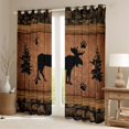 thumbnail image 2 of Feelyou Elk Deer Blackout Curtains Set of 2 (52x84 Each), Pine Tree Window Curtains, 2 of 6