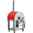 thumbnail image 3 of KOSTCH Outdoor Pizza Oven, 32.5" Wood Fire & Propane Oven, Stainless Steel, Casters & Cover for Backyard and Camping, Red, 3 of 14