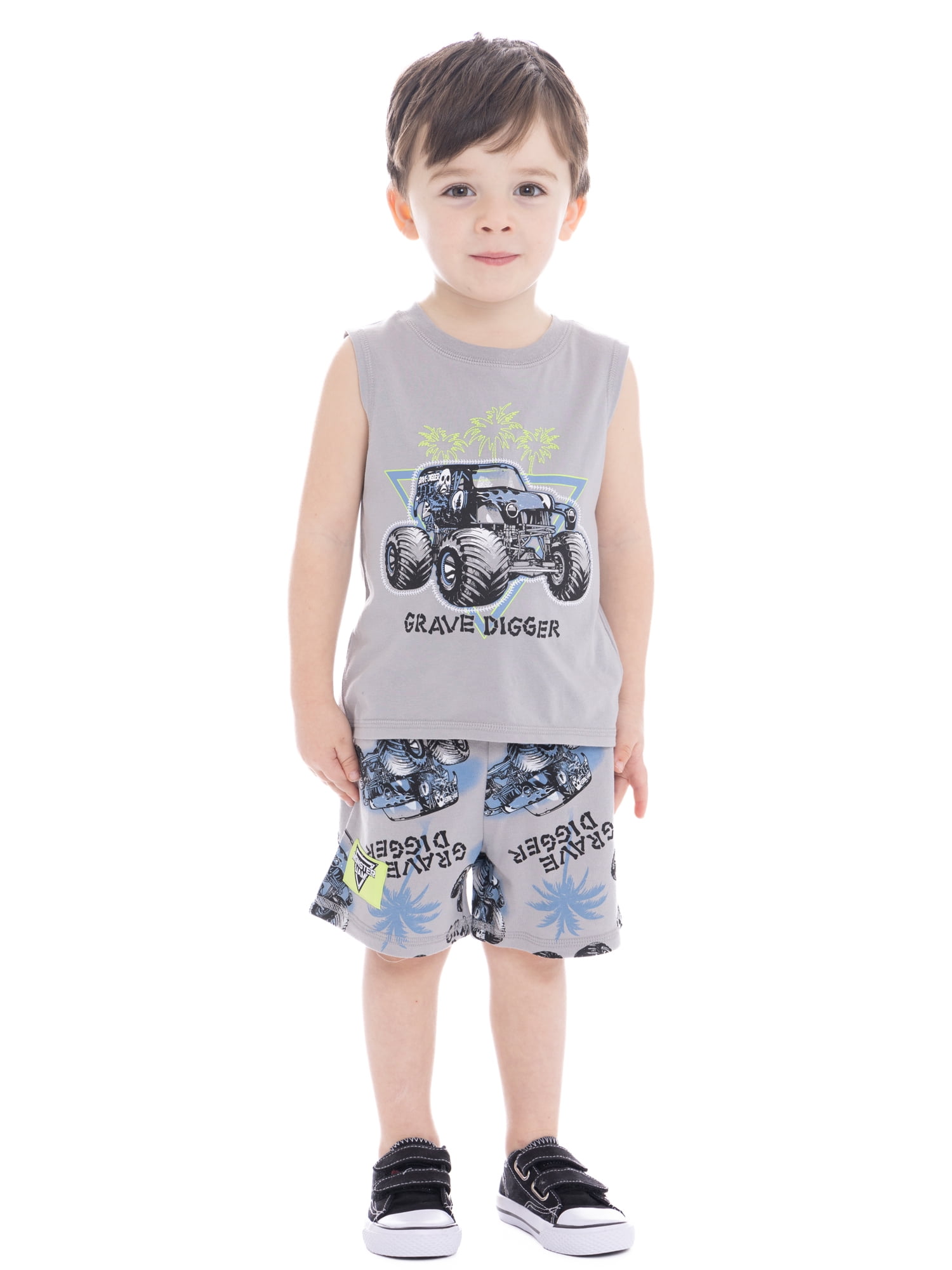 Monster Jam Toddler Boys Graphic Print Tank Top and Shorts Set, 2-Piece, Sizes 12M-5T