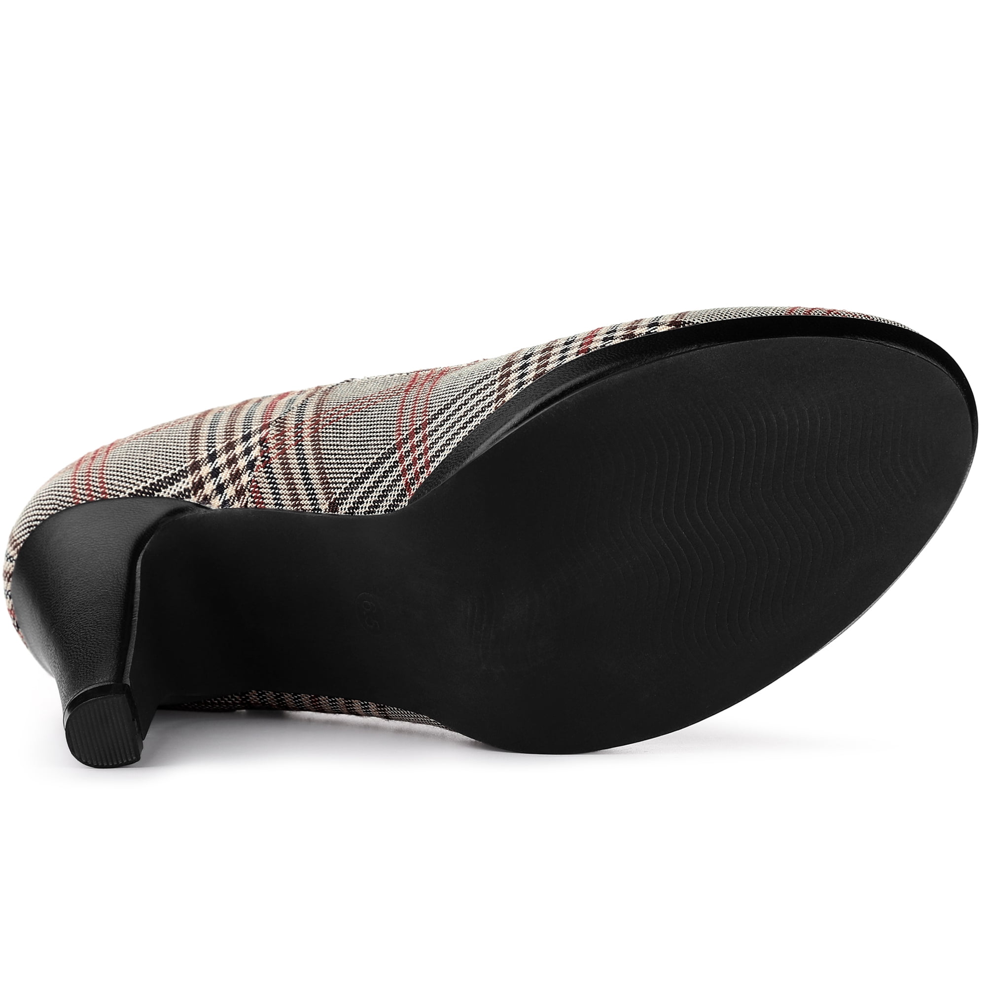 Unique Bargains Women's Houndstooth Platform Stiletto Heels Pumps
