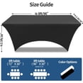 thumbnail image 2 of Qucyy 2 Pack 8 Ft Spandex Rectangular Tablecloth,Washable,Wrinkle Resistant,Stretchable Rectangular Black Tablecloth,Suitable for Weddings,Banquets,Cocktail Parties,Supplier Booths, 2 of 5