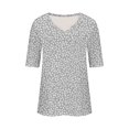 thumbnail image 4 of Camisetas Casuales de las Mujeres Impresas Manga Corta Cuello en V, Camiseta Ligera para Diario, Fiesta Y Primavera Verano, 4 of 4