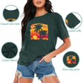 thumbnail image 5 of XCHQRTI Sunset Womens Shirt Graphic Palm Tree T Shirt with Beach Casual Short Sleeve Top, 5 of 5