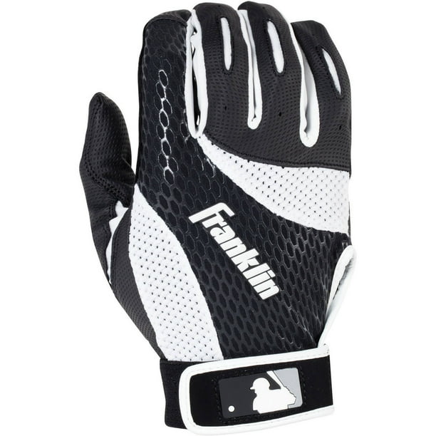 Franklin Sports 2ndSkinz® Batting Gloves Black/White Adult XLarge