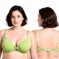 thumbnail image 4 of Curve Muse Womens Plus Size Perfect Shape Add 1 Cup Push Up Underwire Tshirt Bra-2PK-Grayish Brown,Peak Green-40B, 4 of 6