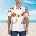 thumbnail image 2 of Fuzoiu 2025 New Year'S Print Hawaiian Shirt for Men, Summer Beach Casual Short Sleeve Button Down Shirts, Men’s Beach Summer Shirts with Pocket,X-Large, 2 of 7