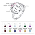thumbnail image 5 of Personalized Promise Rings 2 Simulated Birthstones Name Rings for Couples Mothers Name Rings for Women, 5 of 5