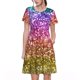 thumbnail image 1 of Easygdp Glitter Rainbow para Vestido Transpirable de Mujer, Vestido Suelto de Manga Corta con Pliegues y Bolsillos para el Verano, 1 of 6