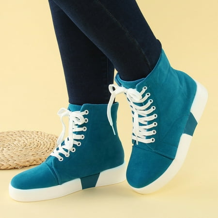 

Womens Lace Up Sneakers High Top Fashion Sneakers Ankle Booties Casual Shoes Skate Shoes