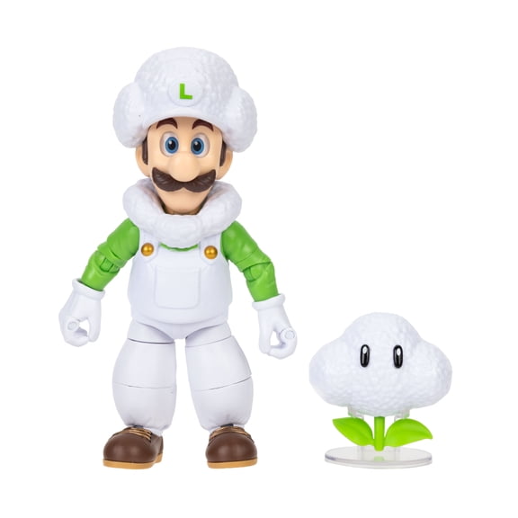The Super Mario Galaxy Movie - 5 inch Action Figure Series – Cloud Luigi Figure with Cloud Plant Accessory