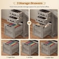 thumbnail image 5 of Farmhouse L Shaped Desk with Hutch and 3 Drawers, 68.9" Executive Office Desk with Power Outlet Open Shelves, Elegant Corner Desk Computer Desk with Storage Shelves for Home Office, Grey, 5 of 7