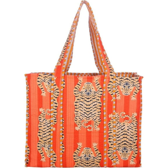 100% Cotton Shoulder Bag Tote Bag Women Reversible Shopping Bag &Grocery Bags Stylish Travel Bag Gift