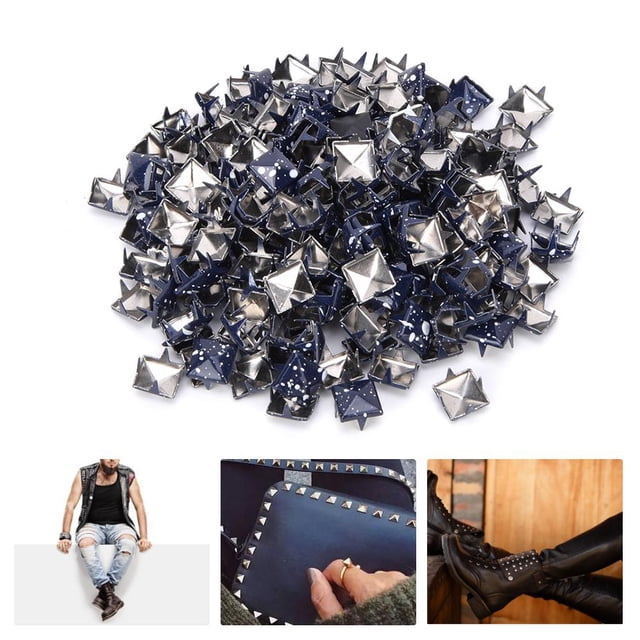 Herwey Rivets à Quatre Griffes, Rivet Décoratif, 200 Pcs Rivets Carrés en Métal Élégants pour Chaussures Sacs Chapeaux Accessoires de Décoration 9mm
