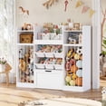 thumbnail image 6 of Homfa Toy Storage Organizer with Stuffed Animal Storage & Drawer, 3-in-1 Kids Bookshelf with Cubes, Racks & 6 Toy Bins for Playroom Kids Room, White, 6 of 7