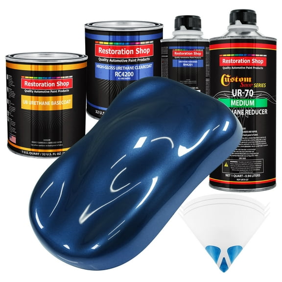 Sapphire Blue Metallic Quart URETHANE BASECOAT CLEARCOAT Car Auto Body Paint Kit