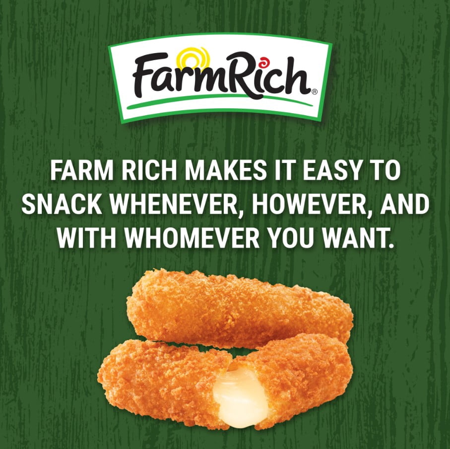 Farm Rich Breaded Mozzarella Cheese Sticks, 22 oz (Frozen Snacks and Appetizers)