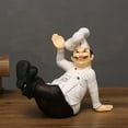 thumbnail image 4 of European Resin Chef Statue Figurine Kitchen Decor Miniature Ornaments Chef Collectible Gift restaurant house kitchen Cook Cafe Bar ation 15.5x25x21cm, 4 of 8