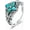 6, variant on Natural Turquoise Ring for Women 925 Sterling Silver Turquoise Leaf Ring Western Oval Bohemia Jewelry Vintage Gift for Wife Mom US Size 6-8