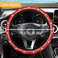 thumbnail image 2 of Diamond Soft Leather Steering Wheel Cover, 15 Inch Bling Elastic Steering Wheel Protector with Sparkly Crystal Rhinestones, Auto Accessories Universal for SUV, Truck, Van, Car (Red-1), 2 of 10