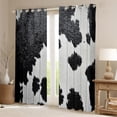 thumbnail image 2 of Cowhide Blackout Curtains Western Decor,Grey Black and White Milk Cow Print Curtains & Drapes,Wild Cattle Highland Cow Window Curtains,Farmhouse Animal Skin Window Treatments, 2 of 5