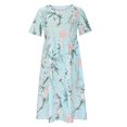 thumbnail image 4 of QJUHUNG Dégagement Femmes Casual Col Rond Imprimé Été Poches à Manches Courtes Robe, 4 of 6