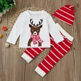 thumbnail image 2 of Generic Kids Baby Girls Christmas Clothes Tops+ Pant+Hat Set Outfits Autumn Winter Clothes for Holiday Party Christmas（12-18 Months Red）, 2 of 9