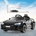 thumbnail image 4 of OLAKIDS 12V Kids Ride On Car, Licensed Audi RS e-tron GT Electric Vehicle with Remote Control, Toddlers Battery Powered Toy with 4 Wheels Suspension, LED Headlight, Music, MP3, USB, TF Port (Black), 4 of 10