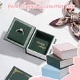 thumbnail image 5 of Book Shaped Jewelr-y Box, Mini Velvet Lining Storage Case for Rings Necklaces Earrings, Portable Travel Jewelry Organizer(only a box), 5 of 7