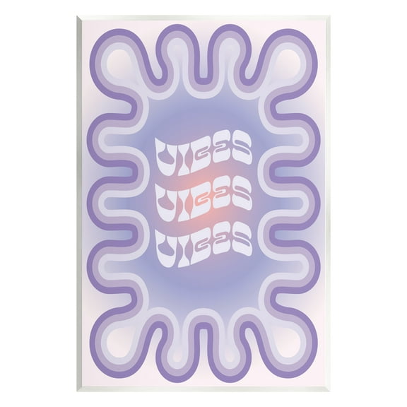 Stupell Industries Vibes Purple Groovy Abstract Inspirational Painting Unframed Art Print Wall Art