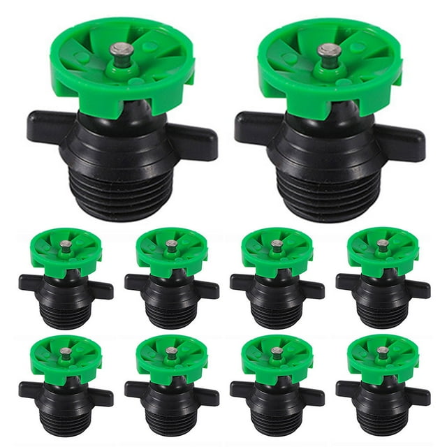10 Piezas 360 grados Cabeza Rociadora Giratoria Automática Boquilla Riego () Verde