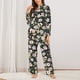 thumbnail image 2 of Fotbe Flowers Conjunto de Pijama de Manga Larga para Mujer con Estampado, Ropa de Dormir de 2 Piezas, Conjunto de Casa Suave y Cómodo con Bolsillos-X-Large, 2 of 7