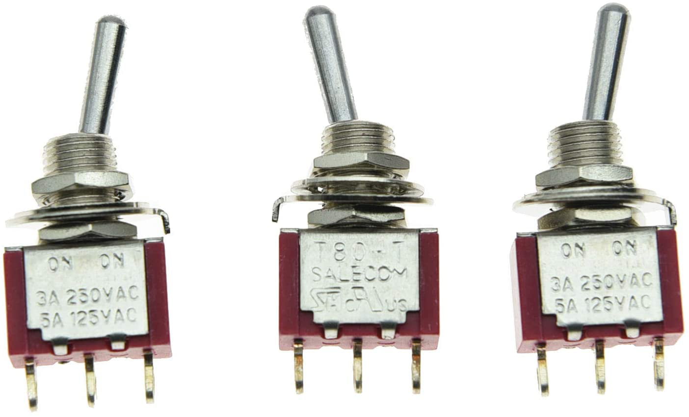 5x SPDT Guitar Mini Toggle Switch 2-Position ON-ON 3 PIN Car/Boat Switches