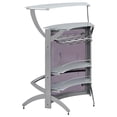 thumbnail image 6 of Dallas 2-shelf Curved Freestanding Home Bar Cabinet Silver, 6 of 9
