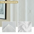 thumbnail image 2 of Topfinel White Sheer Curtains 84 inch Long Geometric Grey Embroidered Diamond Grommet Window Curtains for Living Room Bedroom,Tulle Window Drapes, Light Weight Soft Boho Curtains,54x84 inch,2 Panels, 2 of 7