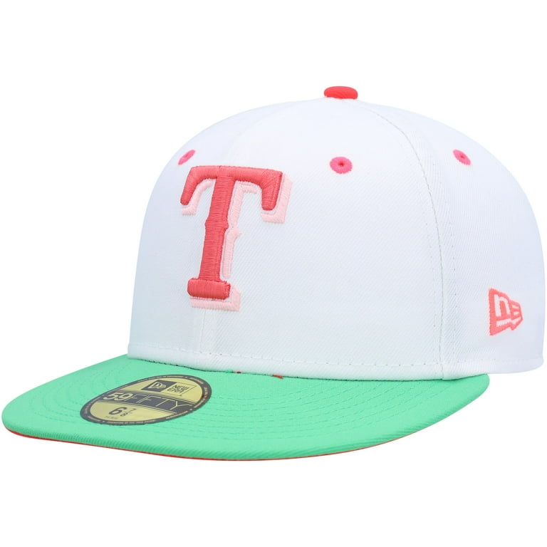 Men's New Era White/Green Texas Rangers 40th Anniversary Watermelon Lolli  59FIFTY Fitted Hat 