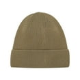 thumbnail image 3 of UTSJKR Cozy Ribbed Knit Beanie in Mustard – Soft Acrylic Cuffed Winter Hat for Men and Women, Perfect for Cold Weather Khaki, 3 of 7