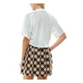 thumbnail image 2 of KINGSTON GREY Womens Beige Pleated Printed Skirt Short Sleeve Collared Short Fit + Flare Dress S, 2 of 2