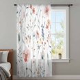thumbnail image 4 of Pink Floral Sheer Curtains 72 Inches Long, Farmhouse Watercolor Spring Flowers Herbs Light Filering Curtains, Breathable Simi Curtain Privacy Drapes for Living Room Bedroom Window Treatment, 4 of 9