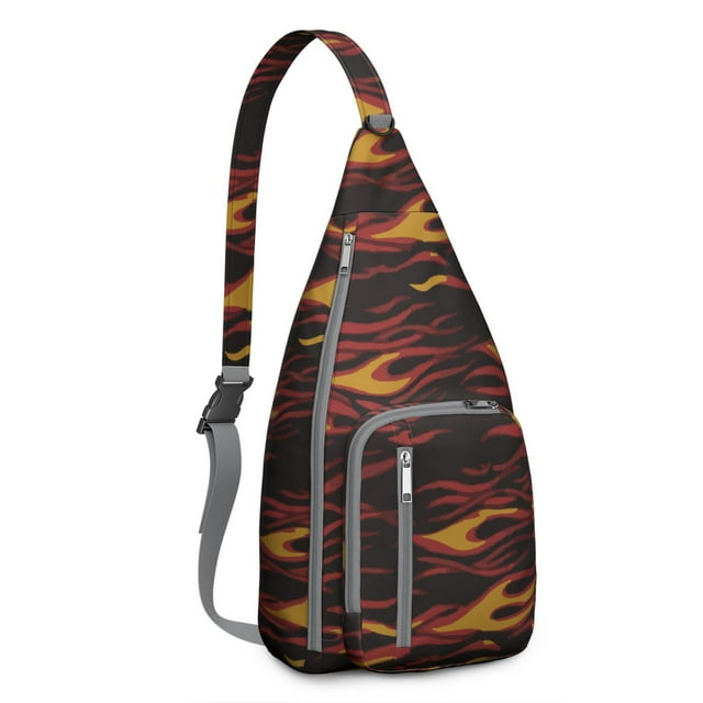 Geometric Harmony Sling Backpack - Balanced Abstract Pattern Shoulder Bag, Anti-Theft for City Life
