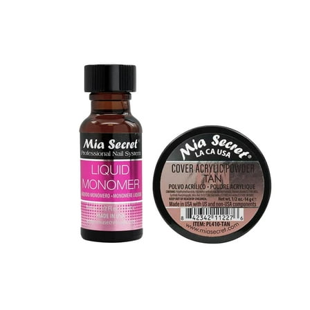Mia Secret - Liquid Monomer (0.5oz) & Cover Acrylic Powder Tan (0.5oz) - Combo