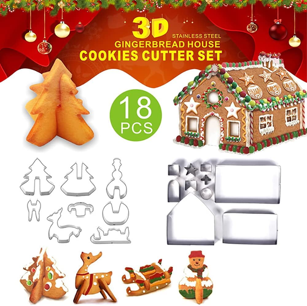 Christmas House Cookie Cutter Set Bake Your Own Small Gingerbread Kit