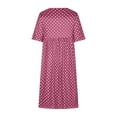 thumbnail image 4 of ZZwxWA Plus Size Casual Dresses for Women Polka Dots Print Short Sleeve Loose Fit with Pockets Knee Length Dress Daily Wear, 4 of 5