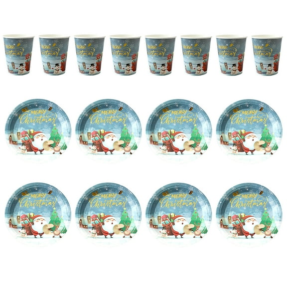 DiMaddie 40pcs Christmas Dinnerware Set for Xmas Party Supplies