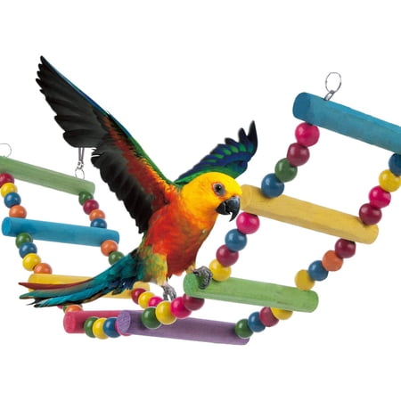Bird Parrot Toys Ladders Swing Chewing Toys Hanging Pet Bird Cage ...