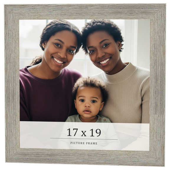 17x19 Frame Grey Real Wood Picture Frame Width 1.5 Inches | Interior Frame Depth 0.5 Inches | Barn